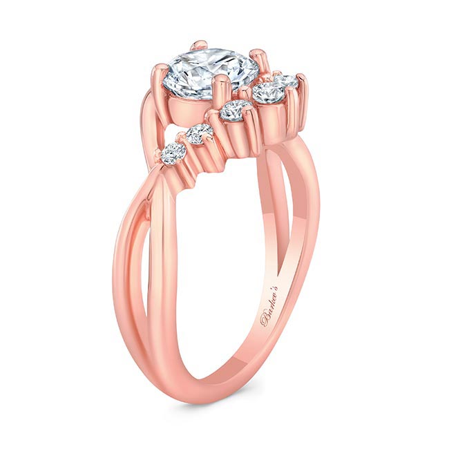 Rose Gold Moissanite Unique Engagement Ring Image 2