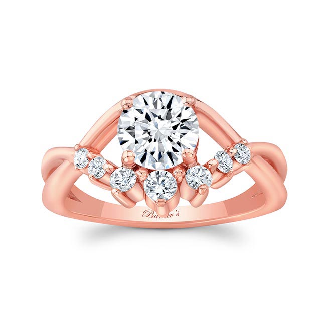 Rose Gold Moissanite Unique Engagement Ring