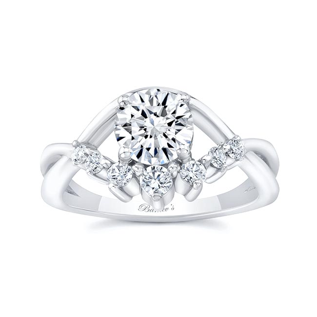 White Gold Moissanite Unique Engagement Ring