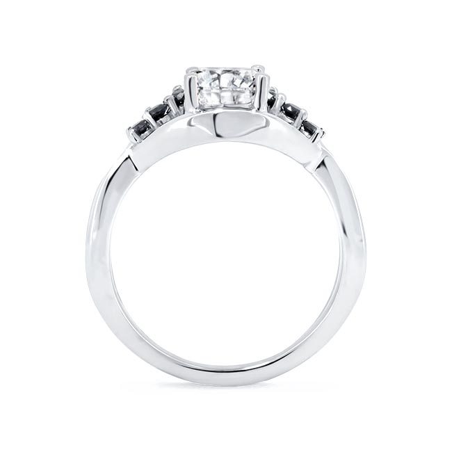 Moissanite Unique Engagement Ring With Black Diamond Accents Image 2