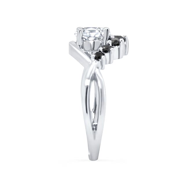 Lab Diamond Unique Engagement Ring With Black Diamond Accents Image 3