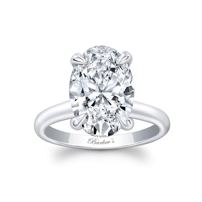 White Gold 4 Carat Oval Diamond Solitaire Ring