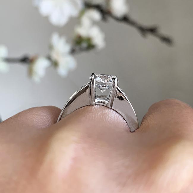 White Gold 1 Carat Lab Diamond Engagement Ring Image 5