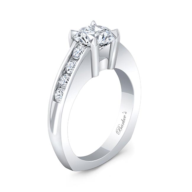 Platinum 1 Carat Moissanite Engagement Ring Image 2