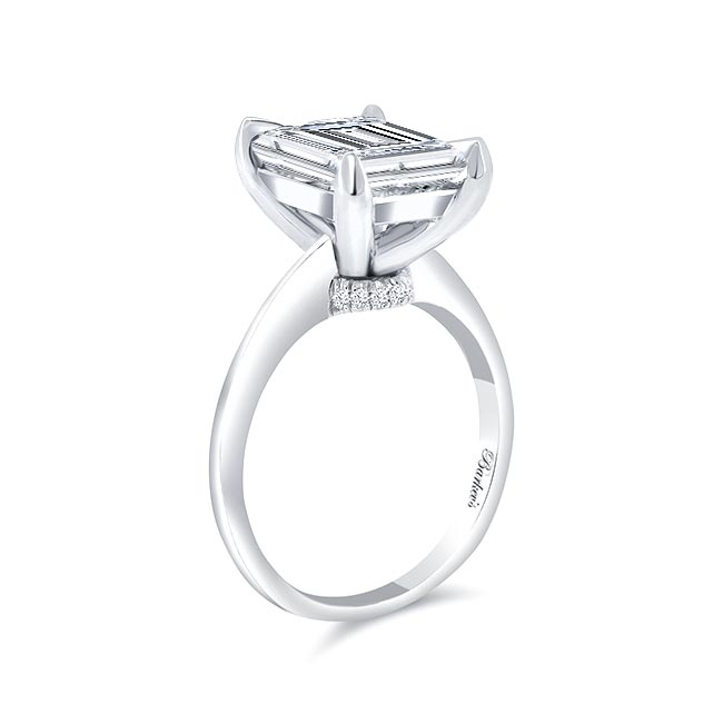 Platinum 5 Carat Emerald Cut Lab Diamond Ring Image 2