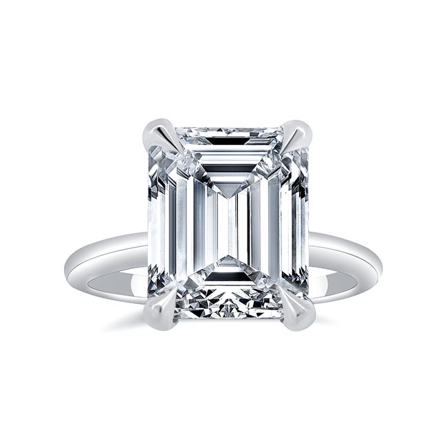 Platinum 5 Carat Emerald Cut Lab Diamond Ring