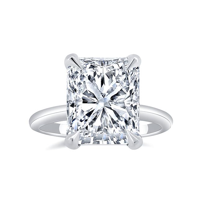 Platinum 5 Carat Radiant Cut Lab Diamond Ring