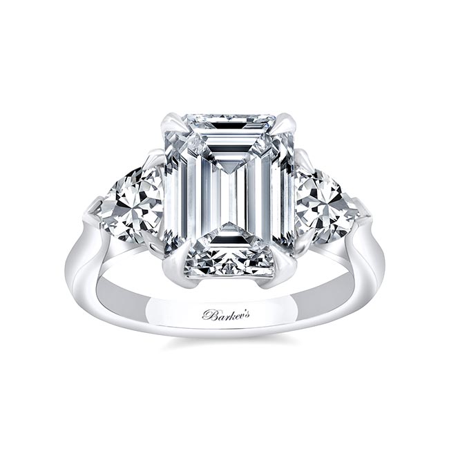 Platinum 3.5 Carat Emerald Cut Moissanite Ring
