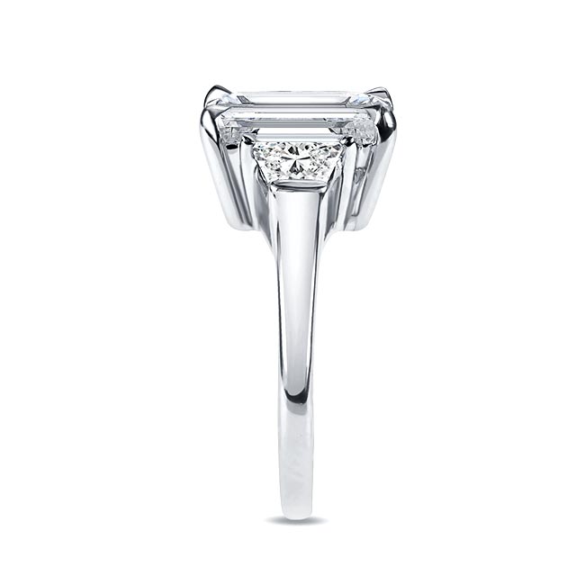 White Gold Emerald Cut 5 Carat Lab Diamond Ring Image 2