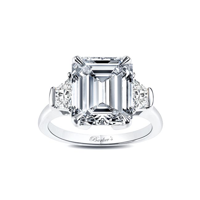 Platinum Emerald Cut 5 Carat Lab Diamond Ring