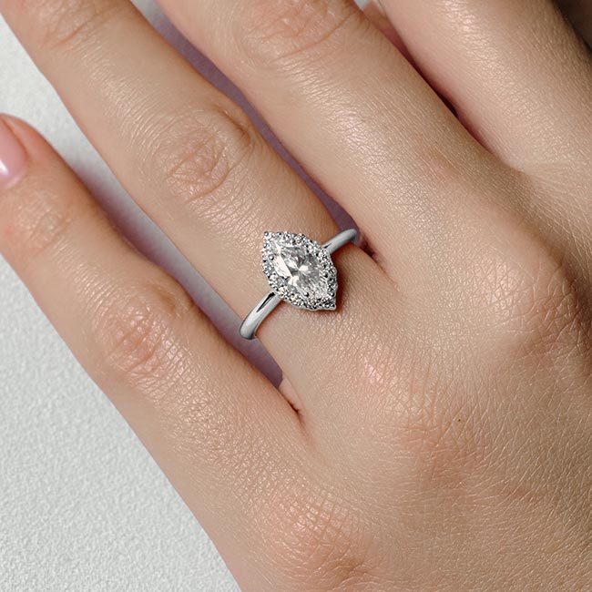 Marquise Cut Lab Diamond Ring Image 3