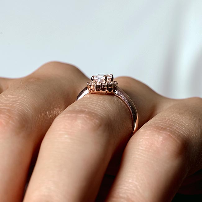 Rose Gold Marquise Cut Moissanite Ring Image 5