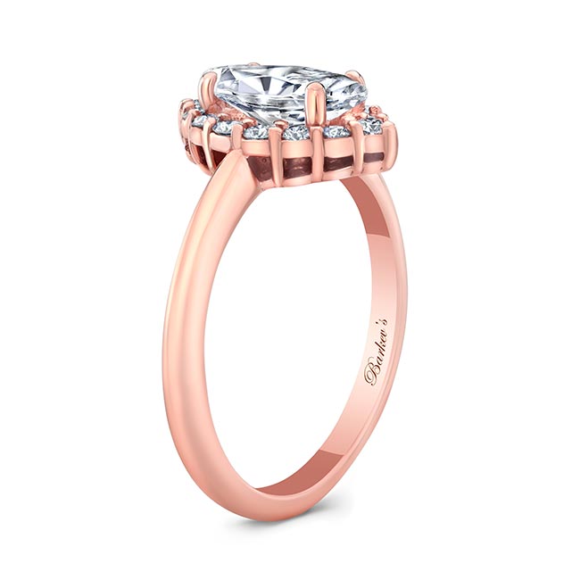 Rose Gold Marquise Cut Moissanite Ring Image 2