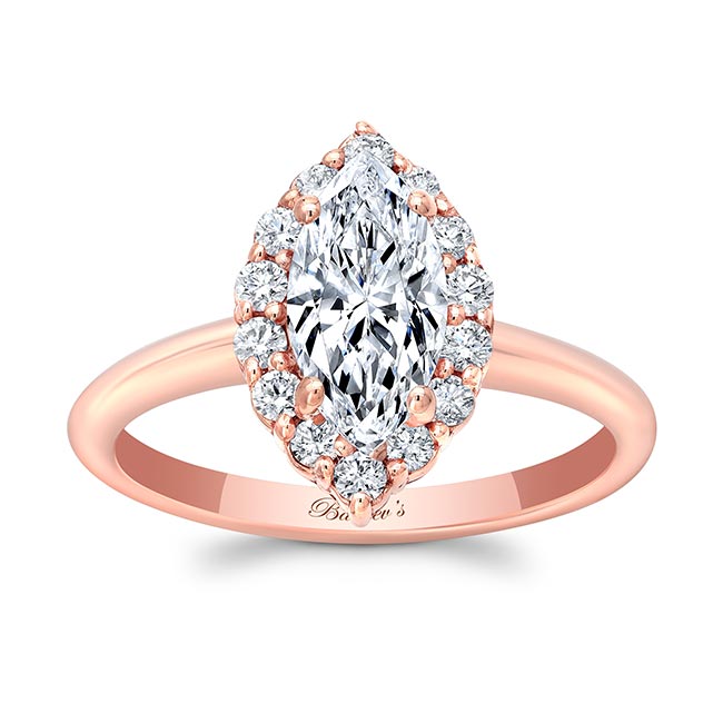 Rose Gold Marquise Cut Moissanite Ring