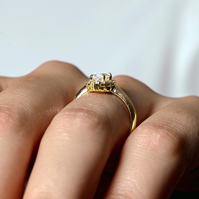 Yellow Gold Marquise Cut Lab Diamond Ring Image 5