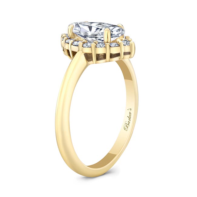 Yellow Gold Marquise Cut Moissanite Ring Image 2