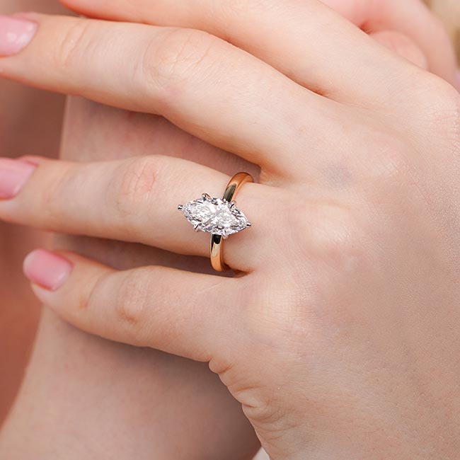 Marquise Moissanite Solitaire Engagement Ring Image 4