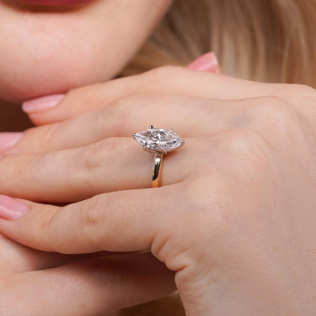Platinum 2 Carat Marquise Lab Diamond Solitaire Engagement Ring Image 6