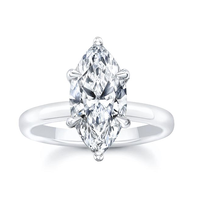 Platinum 2 Carat Marquise Lab Diamond Solitaire Engagement Ring