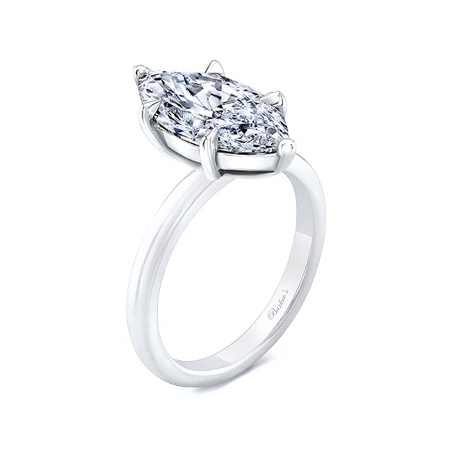White Gold 3 Carat Marquise Solitaire Engagement Ring Image 2