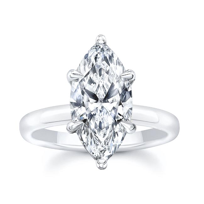 White Gold 3 Carat Marquise Solitaire Engagement Ring