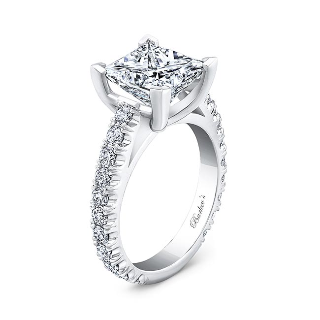 White Gold 4 Carat Princess Cut Diamond Ring Image 2