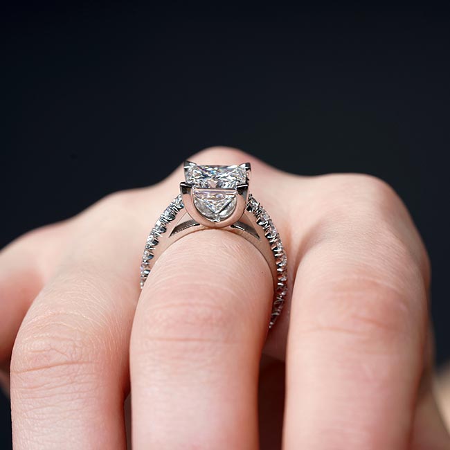 4 Carat Princess Cut Lab Grown Diamond Ring Image 4