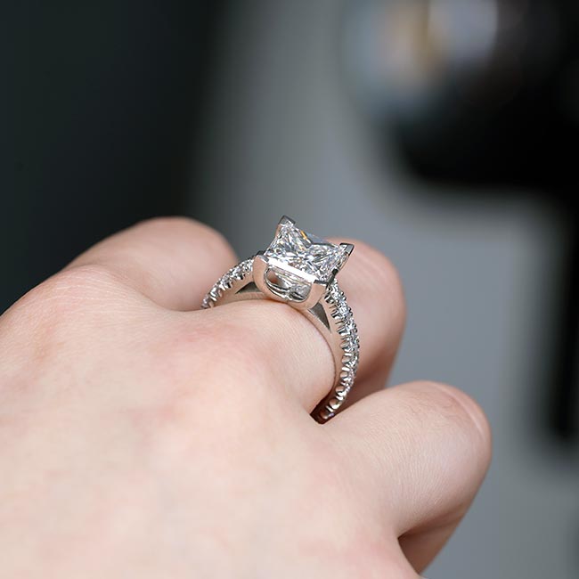 4 Carat Princess Cut Lab Grown Diamond Ring Image 5