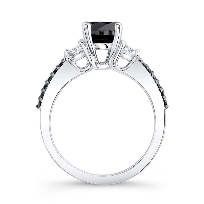  3 Stone Black Diamond Engagement Ring Image 2