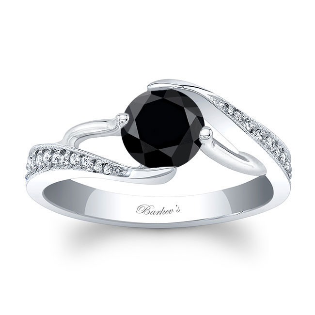  Bypass Black And White Diamond Ring Image 1