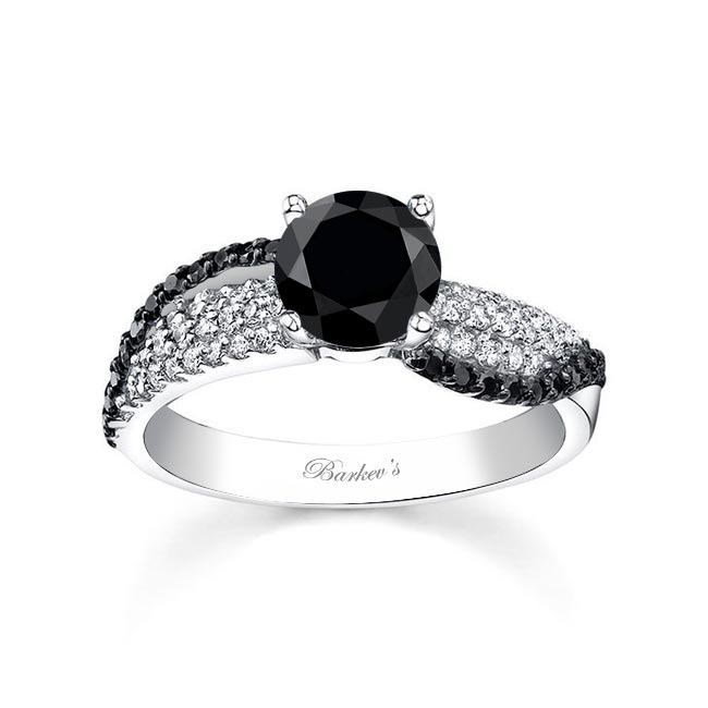  Swirl Black Diamond Ring Image 1