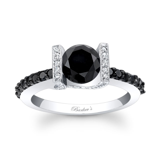  Vintage Pave Black Diamond Ring Image 1