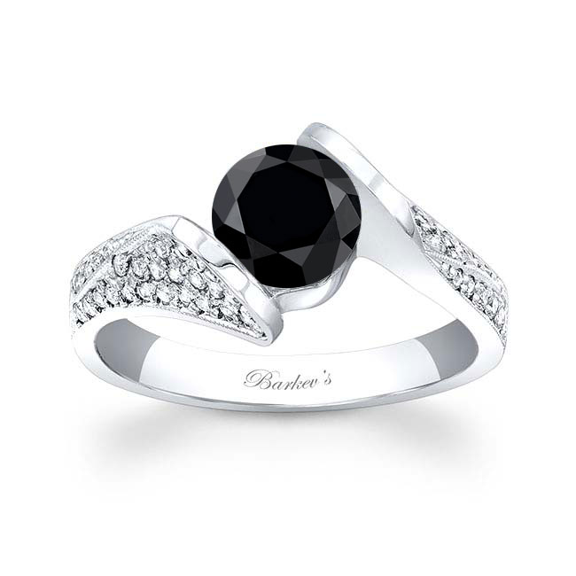  Pave Round Black And White Diamond Ring Image 1