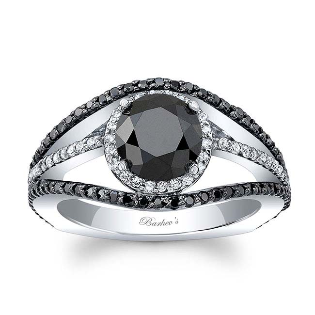  Vintage Halo Black Diamond Ring Image 1