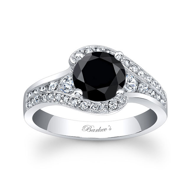  Unique Black And White Diamond Engagement Ring Image 1