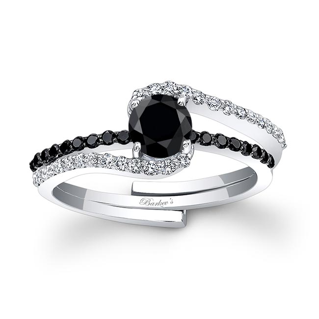  Half Carat Black Diamond Bridal Set Image 1