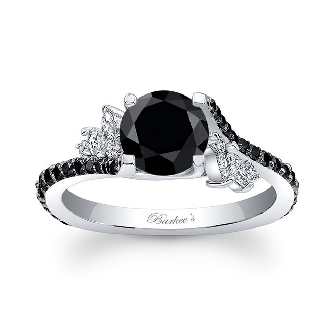  1 Carat Round Black Diamond Ring Image 1