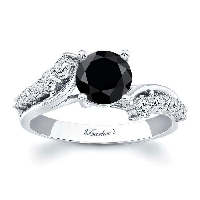 Platinum Classic Black And White Diamond Ring Image 1