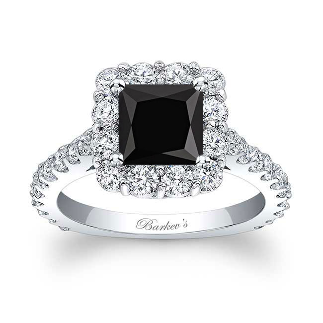 Black And White Diamond Princess Ring Image 1