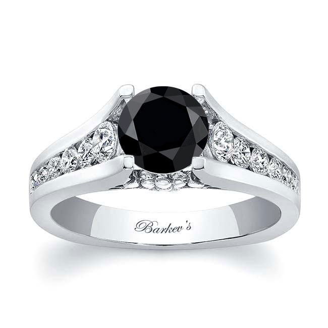  Cathedral Black And White Diamond Ring Image 1