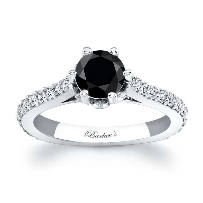  Flower Black And White Diamond Ring Image 1