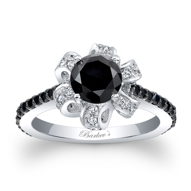  Ribbon Black Diamond Ring Image 1