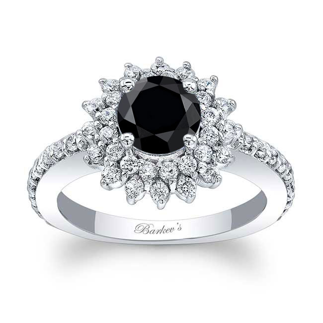  Black And White Diamond Sunflower Ring Image 1