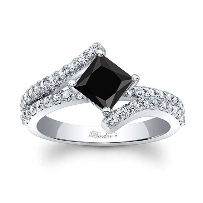  Kite Set Black And White Diamond Engagement Ring Image 1