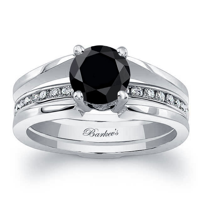  Interlock Black And White Diamond Bridal Set Image 1
