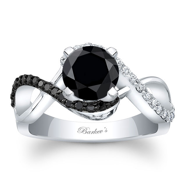  Black Diamond Infinity Twist Engagement Ring Image 1