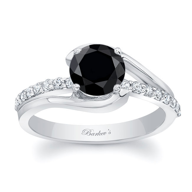  Simple Unique Black And White Diamond Engagement Ring Image 1