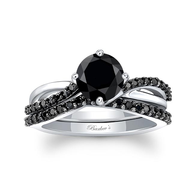  Twisted Black Diamond Bridal Set Image 1