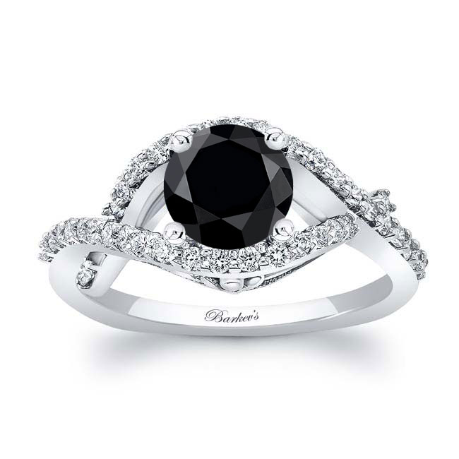  Criss Cross Black And White Diamond Ring Image 1