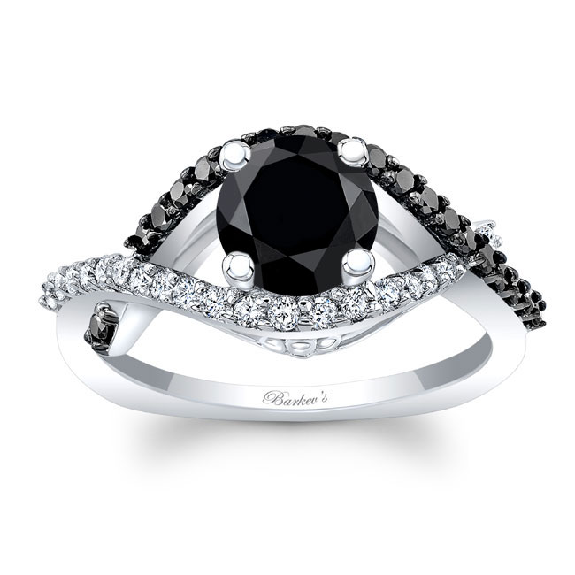  Criss Cross Black Diamond Engagement Ring Image 1